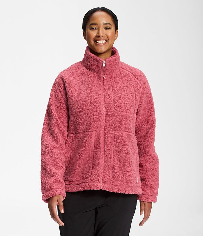 The North Face Womens Softshell Jacket Ridge Fleece Full Zip 280YZNFOP - Pink